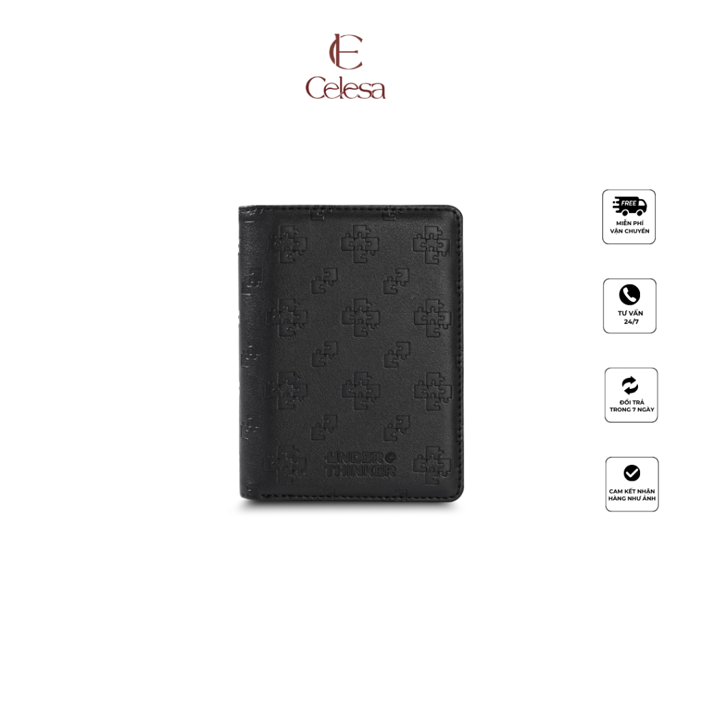 Ví Da PU Nam Monogram Vertical Bóp Đựng Tiền Thẻ Dập Chìm Cao Cấp Chính Hãng | CELESA