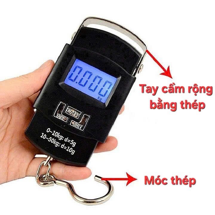 Cân Điện Tử Cầm Tay Mini Có Móc Treo Hành Lý Hàng Hóa và Thước Đo T35