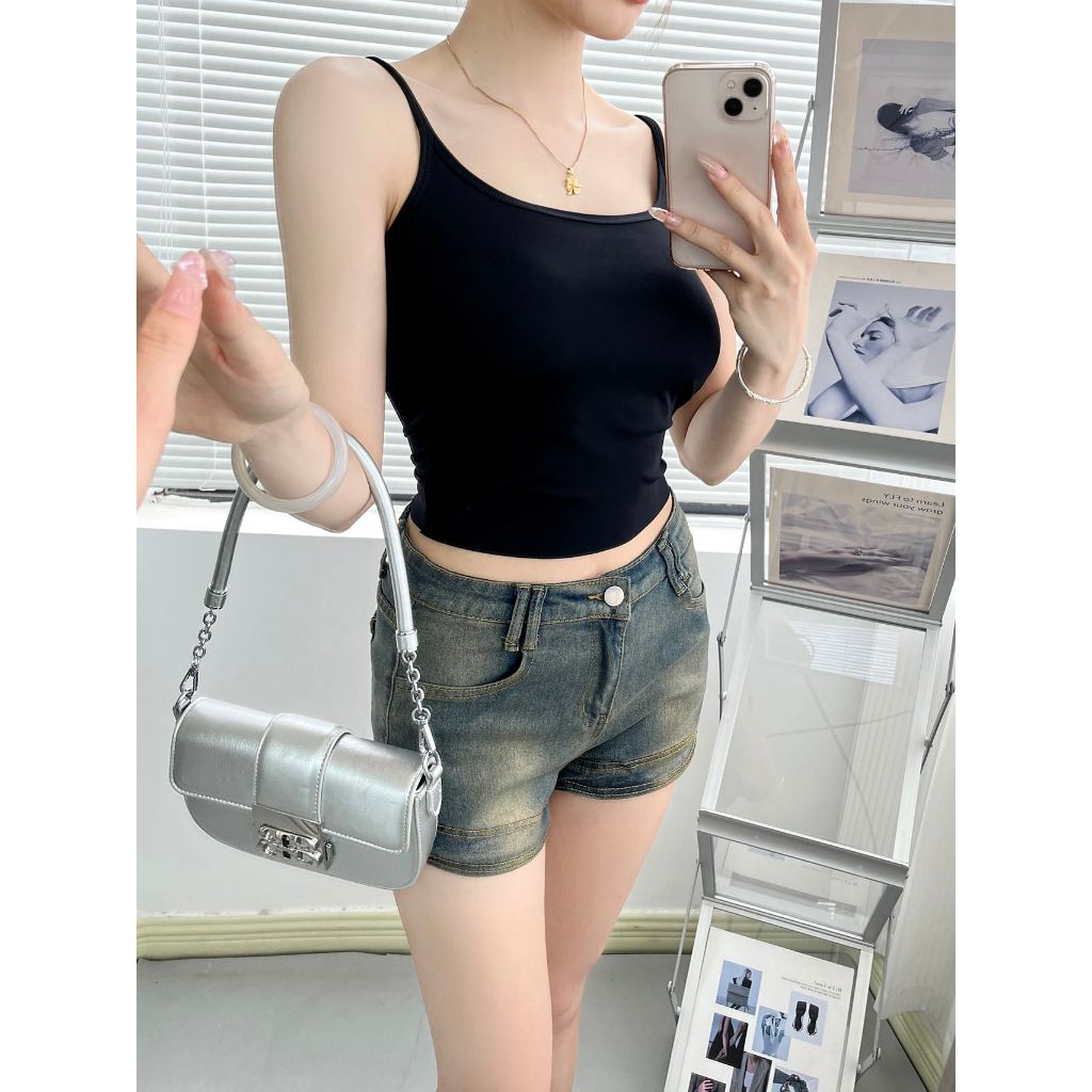 YANMEI Áo Bra Su Trơn 2 Dây Có Mút Ngực Dễ Phối Đồ 2019#