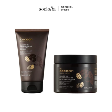 Combo Tẩy Da Chết Mặt Cà Phê Đắk Lắk Cocoon 150ml & Cà phê Dak Lak Làm Sạch Da Chết Cơ Thể Cocoon 200ml