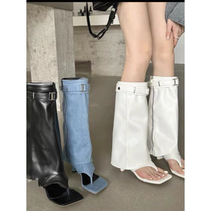 Boots cao gót thời trang xỏ ngón cá tính (4cm-5cm)