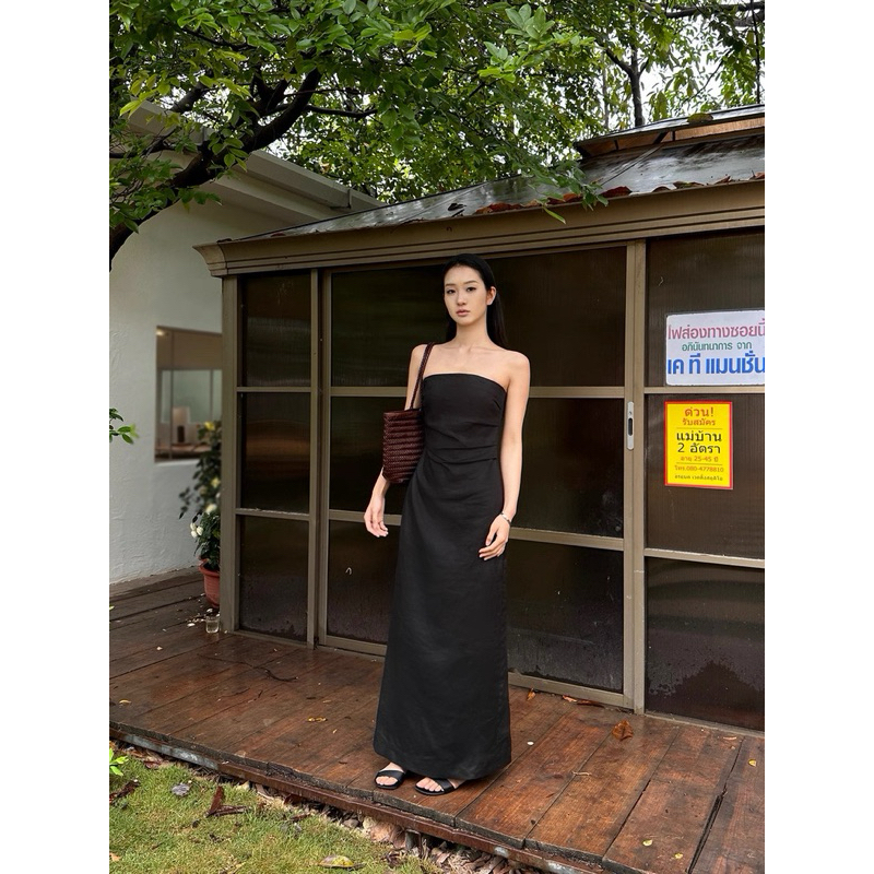 𝗢𝗺- Đầm Linen cụp ngực dáng dài BEELY