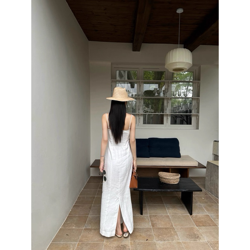 𝗢𝗺- Đầm Linen cụp ngực dáng dài BEELY