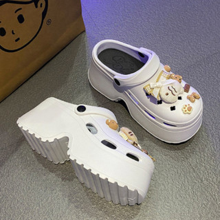 Dép sục nữ đế cao 8cm Mita kèm 14 charm Cá mèo bông cá tính  kiểu sandal quai hậu CS-194