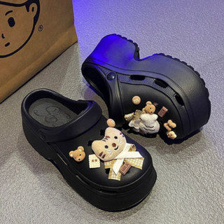 Dép sục nữ đế cao 8cm Mita kèm 14 charm Cá mèo bông cá tính  kiểu sandal quai hậu CS-194