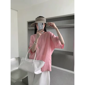 𝗡𝗶𝗿𝗮 - Áo Linen cổ tròn phối nút sau BEELY