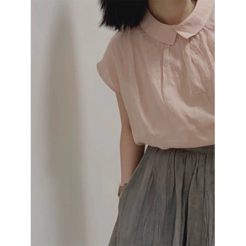 𝗕𝗶𝗯𝗶 𝗟𝗶𝗻𝗲𝗻 - | BEELY | Áo Linen cổ sen