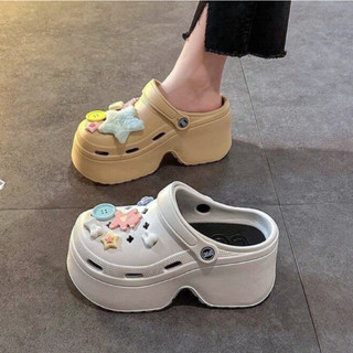 Dép sục nữ đế cao 8cm Mita kèm 13 charm Ngôi sao cá tính kiểu sandal quai hậu CS-195