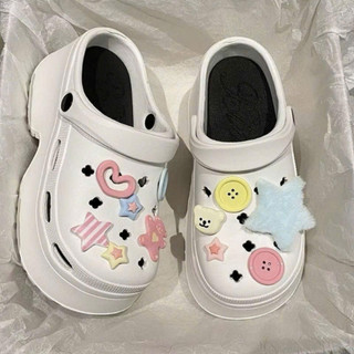 Dép sục nữ đế cao 8cm Mita kèm 13 charm Ngôi sao cá tính kiểu sandal quai hậu CS-195
