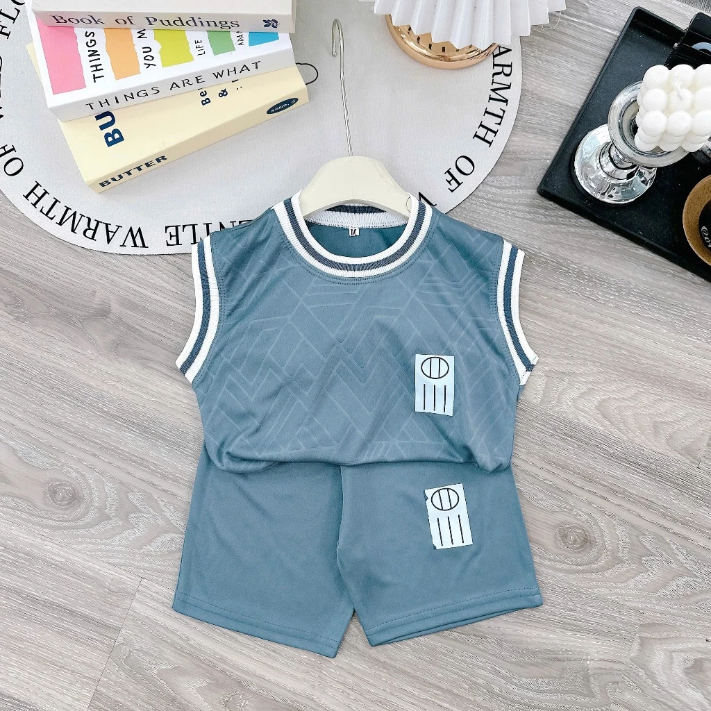 [Peinn] Bộ quần áo bé trai  14-52kg mẫu BA LỖ DẬP VÂN chất liệu co dãn thoáng mát, thiết kế phong cách. H56 - EB129