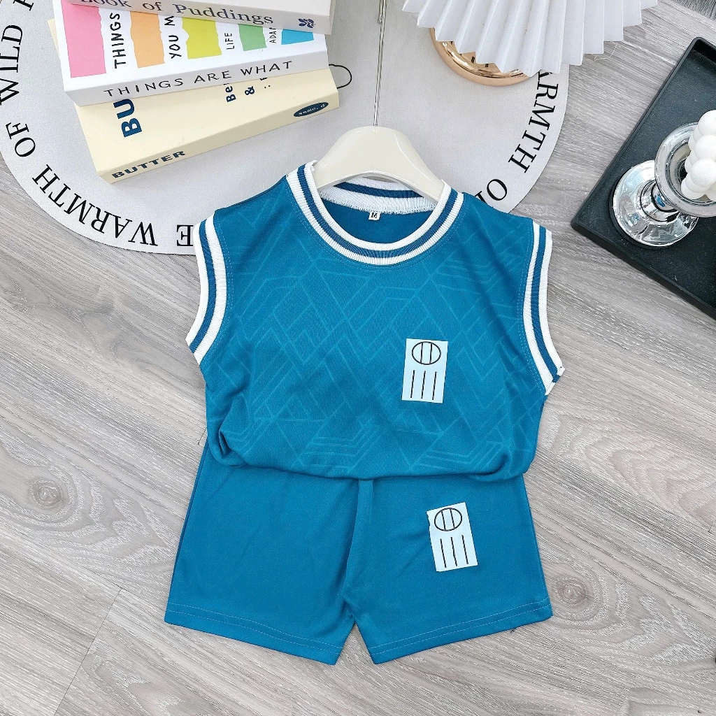 [Peinn] Bộ quần áo bé trai  14-52kg mẫu BA LỖ DẬP VÂN chất liệu co dãn thoáng mát, thiết kế phong cách. H56 - EB129