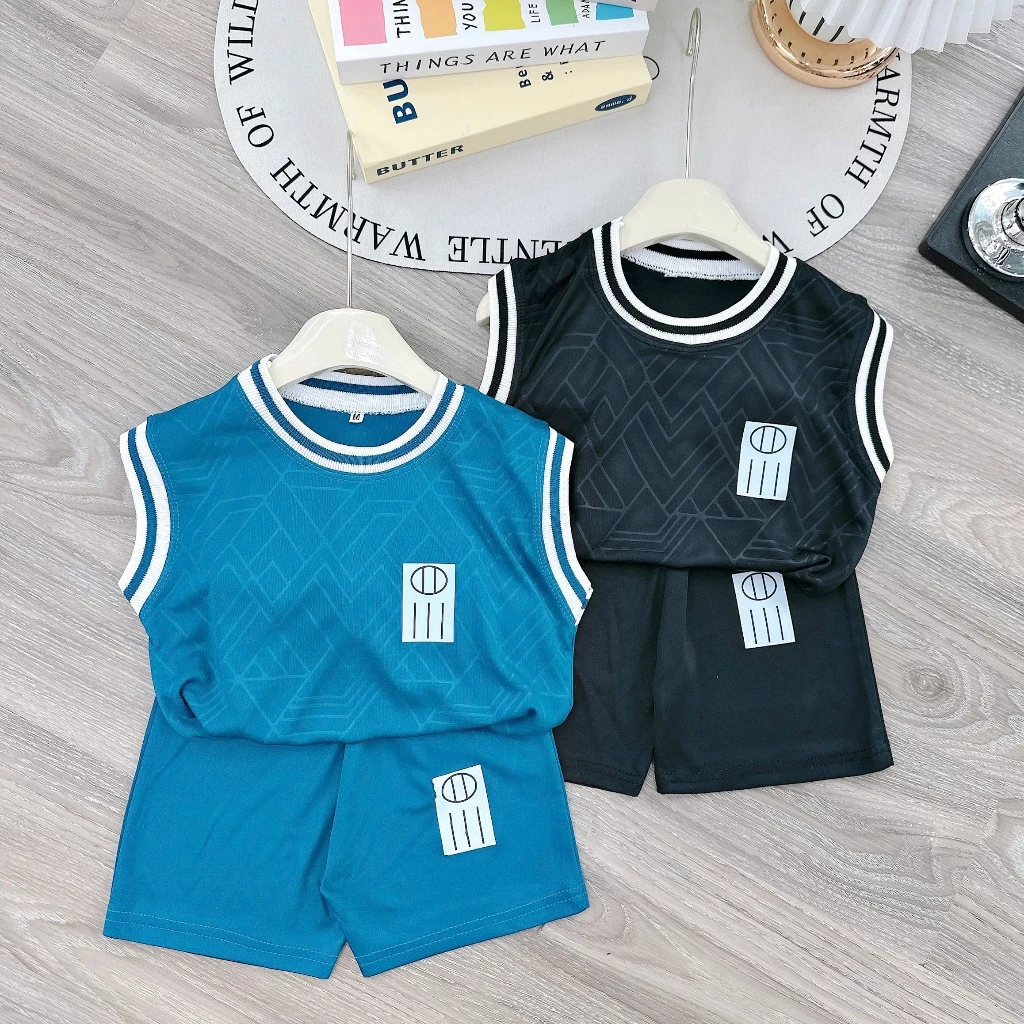 [Peinn] Bộ quần áo bé trai  14-52kg mẫu BA LỖ DẬP VÂN chất liệu co dãn thoáng mát, thiết kế phong cách. H56 - EB129