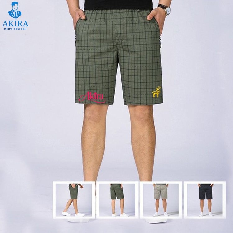 Combo 5 quần đùi nam cotton vải đẹp mát loại quần đùi nam dài tới đùi gối thiêu hình con nai Akira