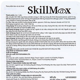 Viên uống Omega 3 Nhuyễn Thể Skillmax hỗ trợ tăng cường thị lực(Hộp 30 viên)