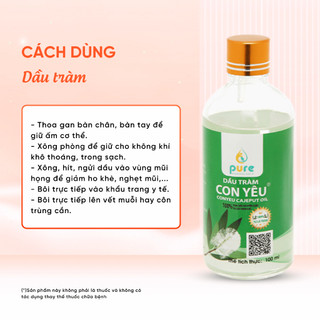 Dầu Tràm Con Yêu Giữ Ấm Cơ Thể Ngừa Cảm Lạnh Làm Dịu Vết Côn Trùng Cắn Cho Bé 50-100ml