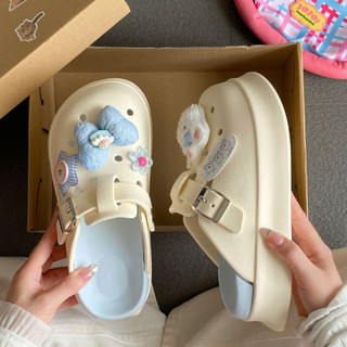 Dép sục nữ đế cao 5cm Mita kèm charm Cún xanh SR V2 kiểu sandal dễ thương năng động CS-212