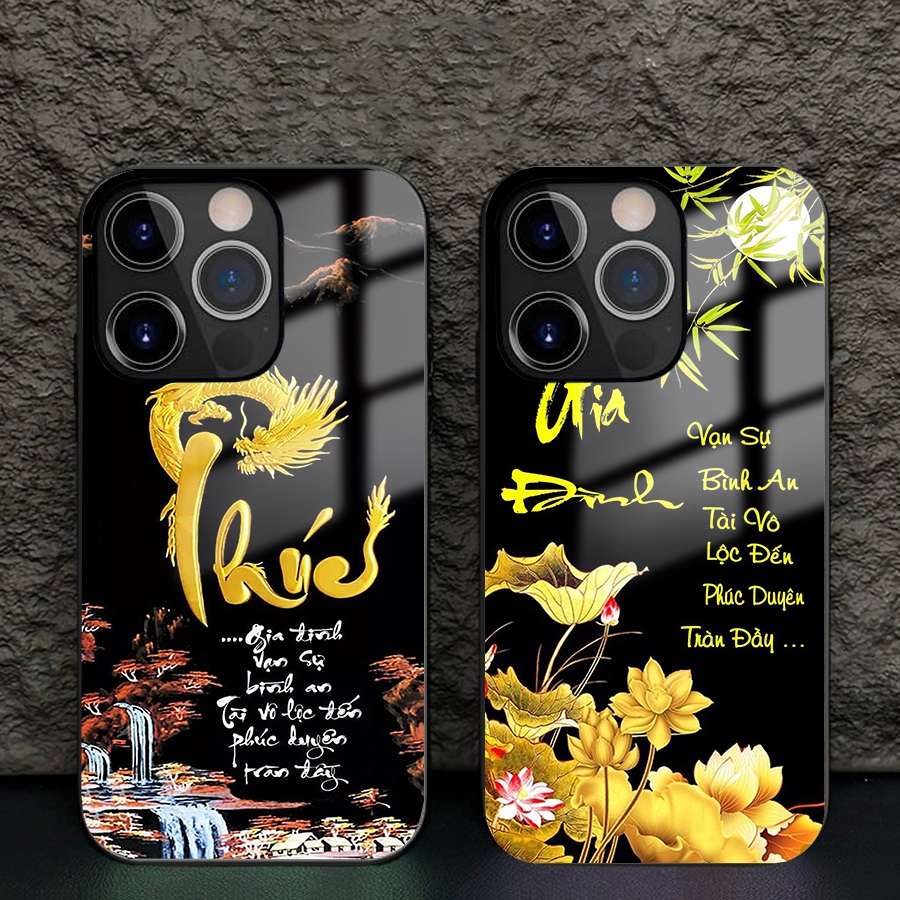 Ốp Lưng IPHONE 13, 13 PRO, 13 PROMAX Mặt Lưng Kính Cường Lực Sáng Bóng