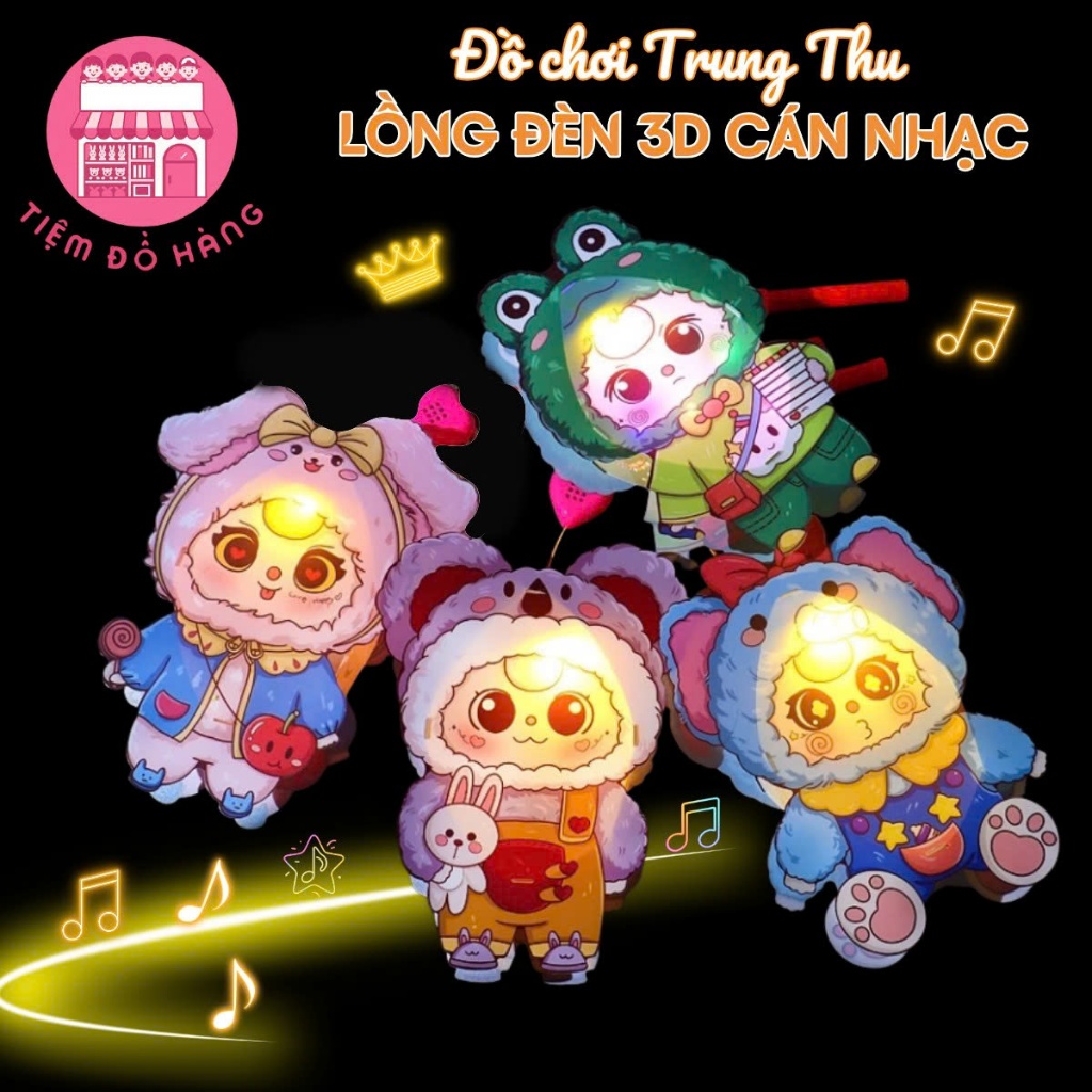 Lồng Đèn Trung Thu 2 Mãnh Baby Three Có Đèn Nhạc