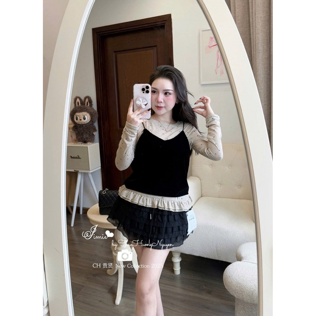 [𝐒𝐮𝐙𝐲] Chân Váy Ren Tầng Dài 33cm QCCC Loại 1