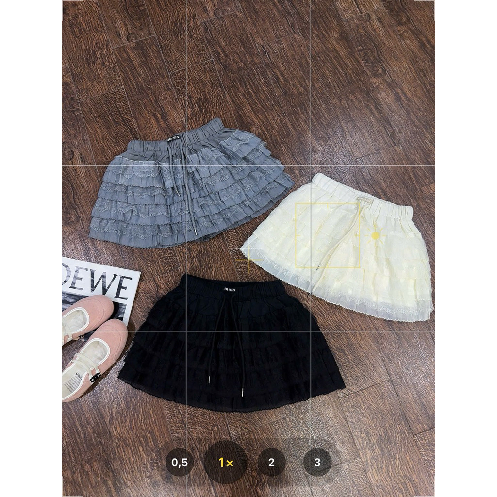[𝐒𝐮𝐙𝐲] Chân Váy Ren Tầng Dài 33cm QCCC Loại 1