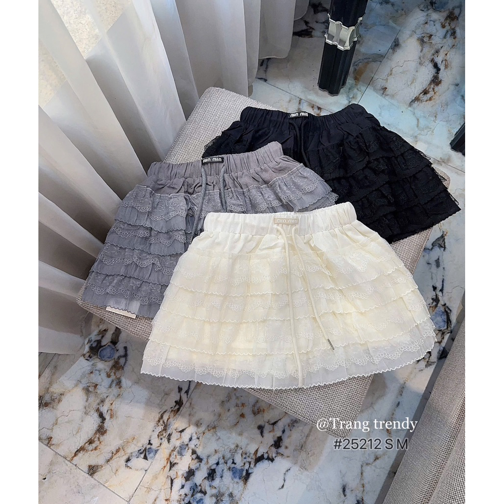 [𝐒𝐮𝐙𝐲] Chân Váy Ren Tầng Dài 33cm QCCC Loại 1