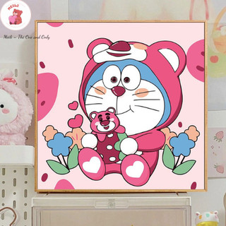 ( TẶNG SET 10 KHẨU TRANG) Tranh Số Hoá Thuỷ Thủ Kính Hoạt Hình Tranh Tô Màu 20x20cm dễ thương đầy đủ cọ, màu, căng khung