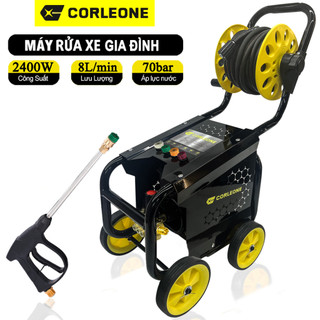 [Rulo 10M-2400W] Máy rửa xe chỉnh áp lực cao gia đình có rulo quấn dây ...