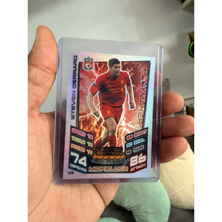 Thẻ Cầu Thủ Bóng Đá Match Attax  Steven Gerrard G8 2012/13 12/13 Super Rare Card Siêu Hiếm VIP