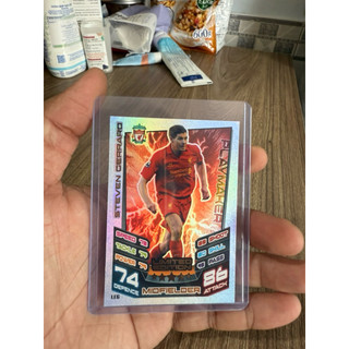 Thẻ Cầu Thủ Bóng Đá Match Attax  Steven Gerrard G8 2012/13 12/13 Super Rare Card Siêu Hiếm VIP