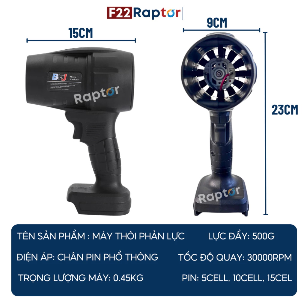 Máy Thổi Bụi Cầm Tay 1050W 28000rpm Dùng Pin 10/15/20 Cell, Thổi Lá Sân Vườn, Bảo Hành 1 Năm