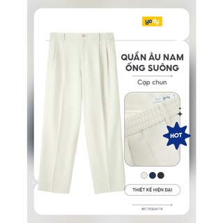 Quần âu nam lưng thun dáng suông YODY trẻ trung dễ phối đồ chất liệu mềm, nhẹ MCTR25A118