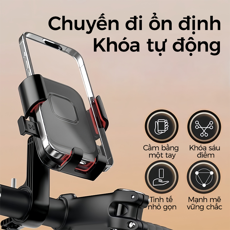 Giá đỡ điện thoại chống sốc cho xe máy thiết yếu khi đi du lịch, an toàn và chắc chắn, dễ dàng lắp đặt và mang theo