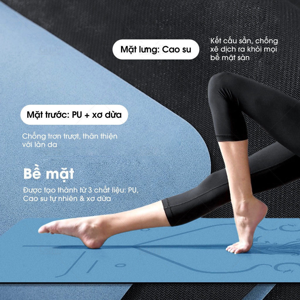 Thảm Tập Yoga Định Tuyến Xơ Dừa Pu Hoa Văn Mandala 5mm - ThamPU-XoDua