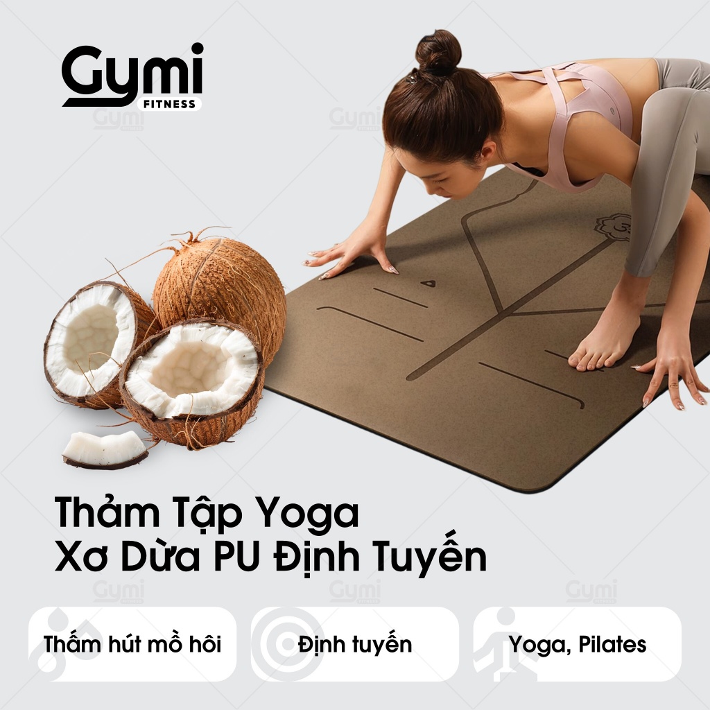 Thảm Tập Yoga Định Tuyến Xơ Dừa Pu Hoa Văn Mandala 5mm - ThamPU-XoDua
