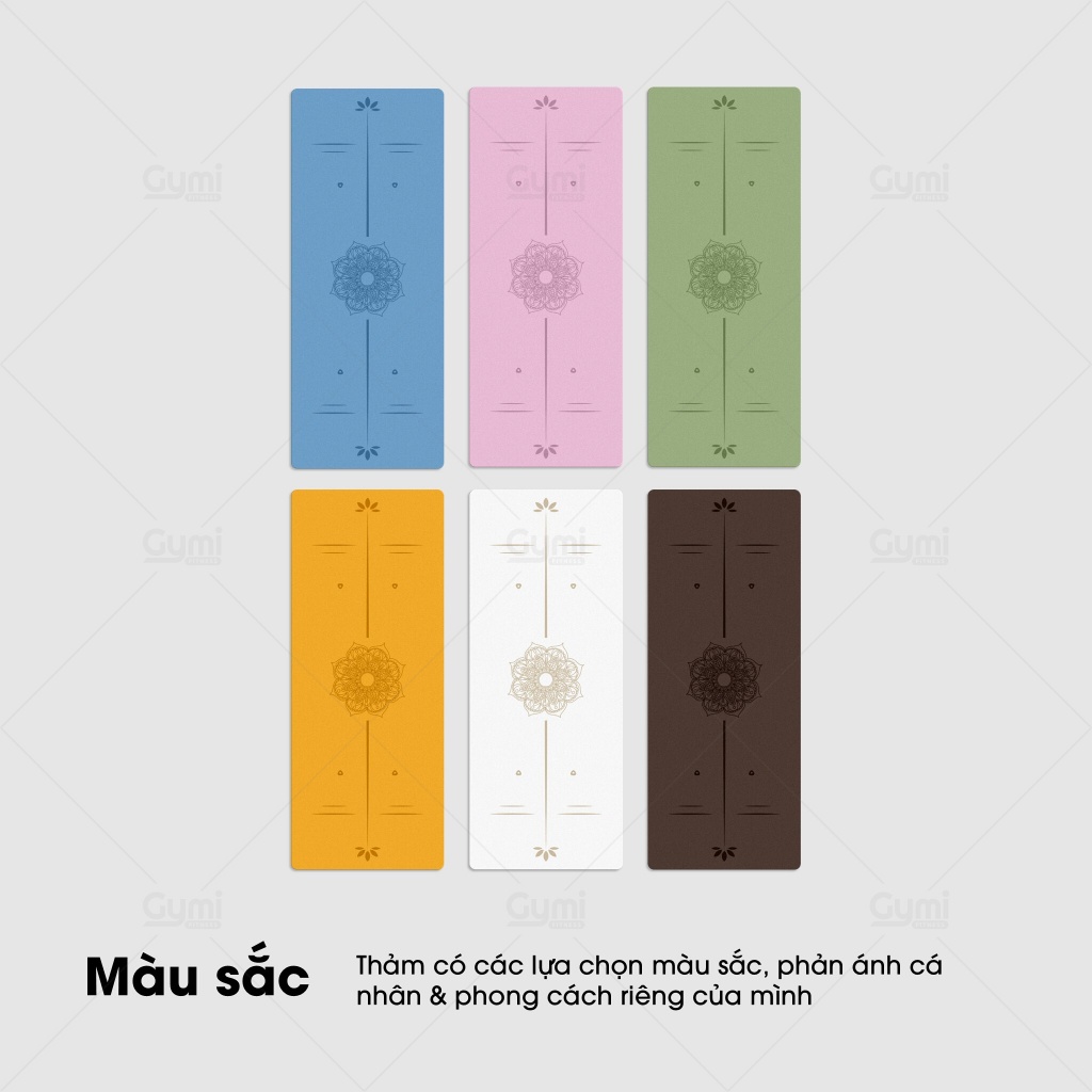 Thảm Tập Yoga Định Tuyến Xơ Dừa Pu Hoa Văn Mandala 5mm - ThamPU-XoDua