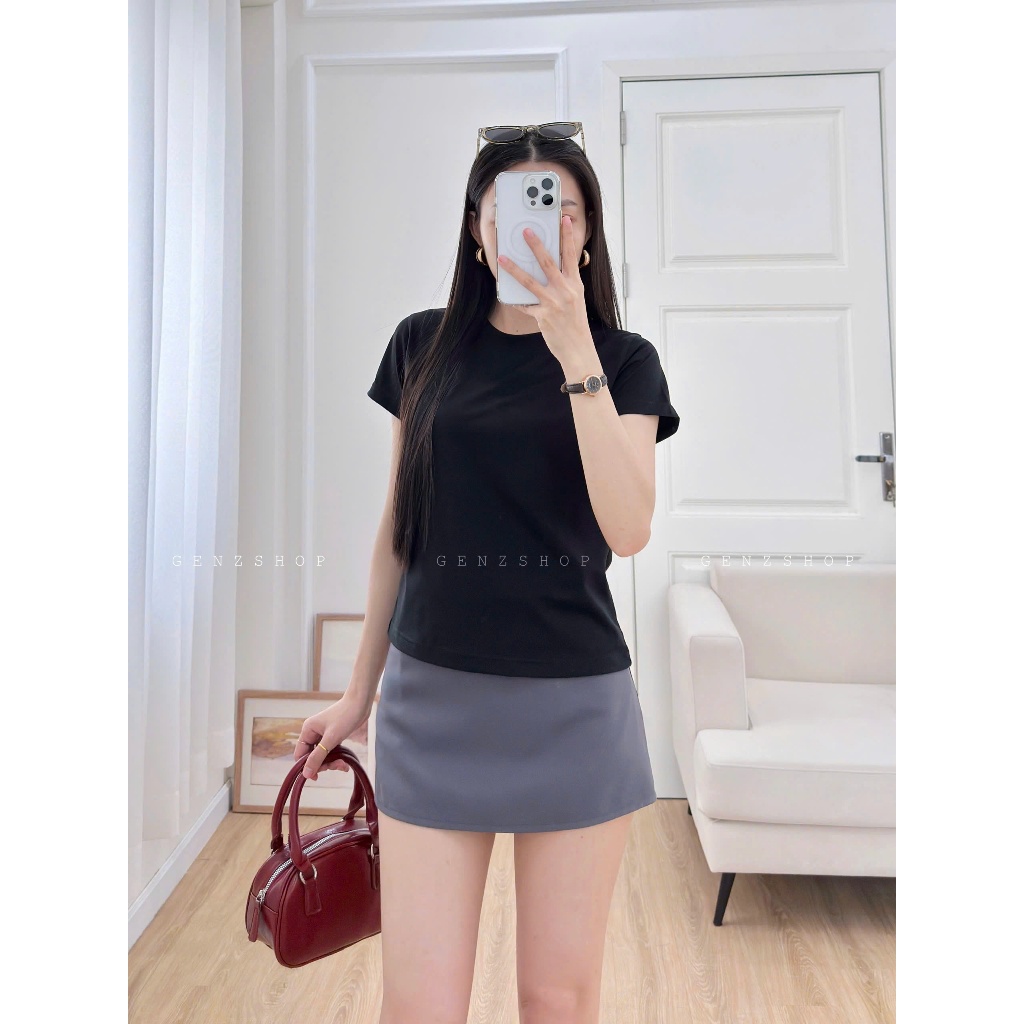 [Bản Cải Tiến] Áo Thun Baby Tee Trơn Chất Liệu 100% Cotton Co Giãn 4C Genz25
