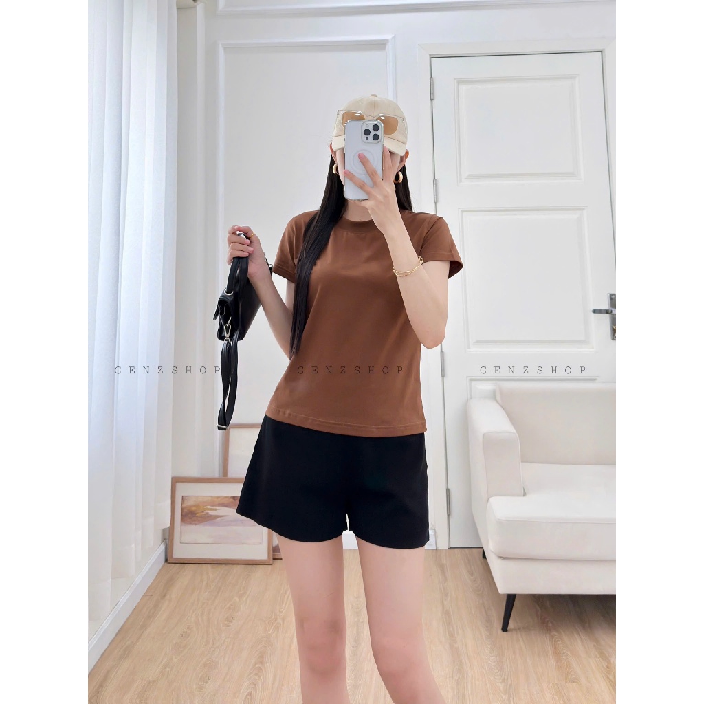 [Bản Cải Tiến] Áo Thun Baby Tee Trơn Chất Liệu 100% Cotton Co Giãn 4C Genz25