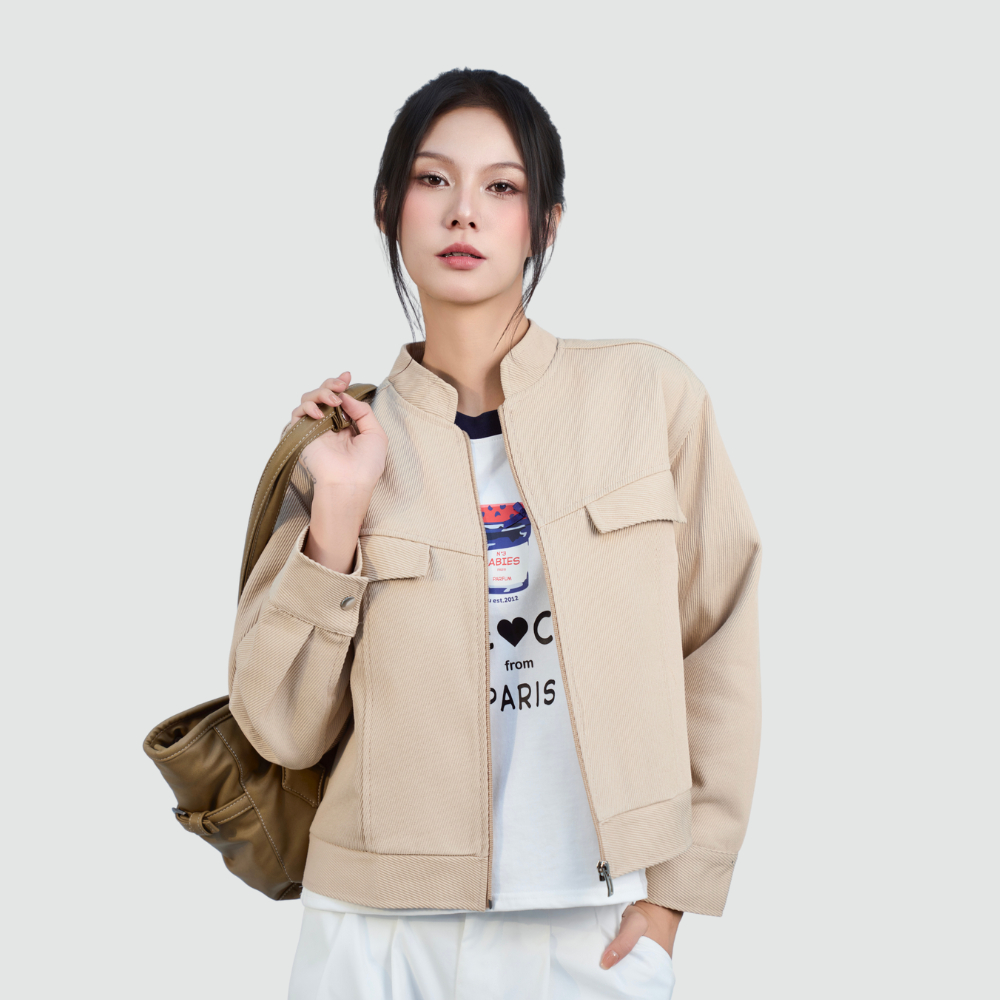 Áo khoác nữ nhung tăm Sunrise Miều Est.2013 dài tay áo khoác basic thời trang Hàn Quốc