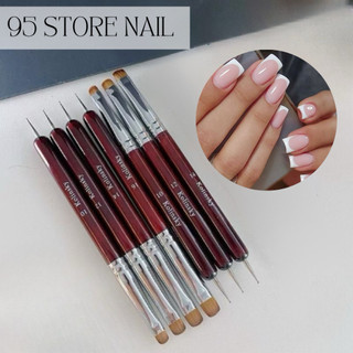 Cọ chùi fen cán gỗ cao cấp Kolinsky - cọ fen đầu móng , chùi lem khoé móng