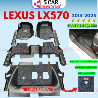 Thảm lót sàn NHỰA đúc TPE 5D xe Lexus LX570 / LX 570 CMXH BẢN 7 CHỖ)- K Mẫu Tràn viền bậc cửa - MẪU BẬC DÀI