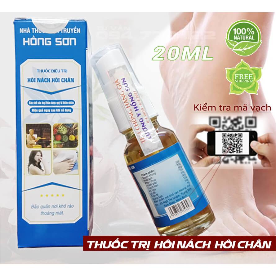 Xịt hôi nách, khử mùi cơ thể, giảm thâm đen, từ thảo dược hồng sơn chai 20ml