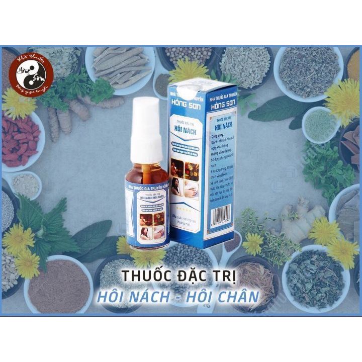 Xịt hôi nách, khử mùi cơ thể, giảm thâm đen, từ thảo dược hồng sơn chai 20ml