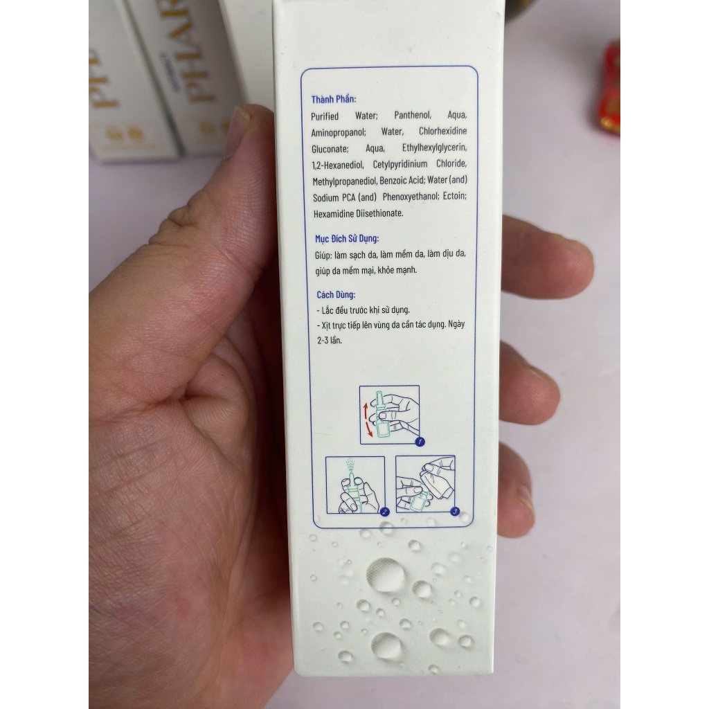 Xịt Nước Muối Điện Hóa Phar Derma Thuần Mộc, hỗ trợ làm giảm nấm, viêm da, tổ đỉa, hắc lào, mụn nhọt