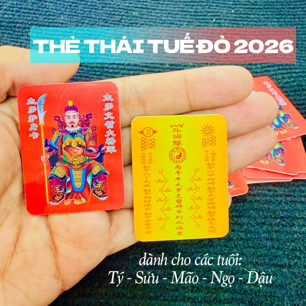 [GIẢI HẠN] Kim Bài Thái Tuế 2026 hoá giải điều khôn may mắn nhét ví [bằng plastic]