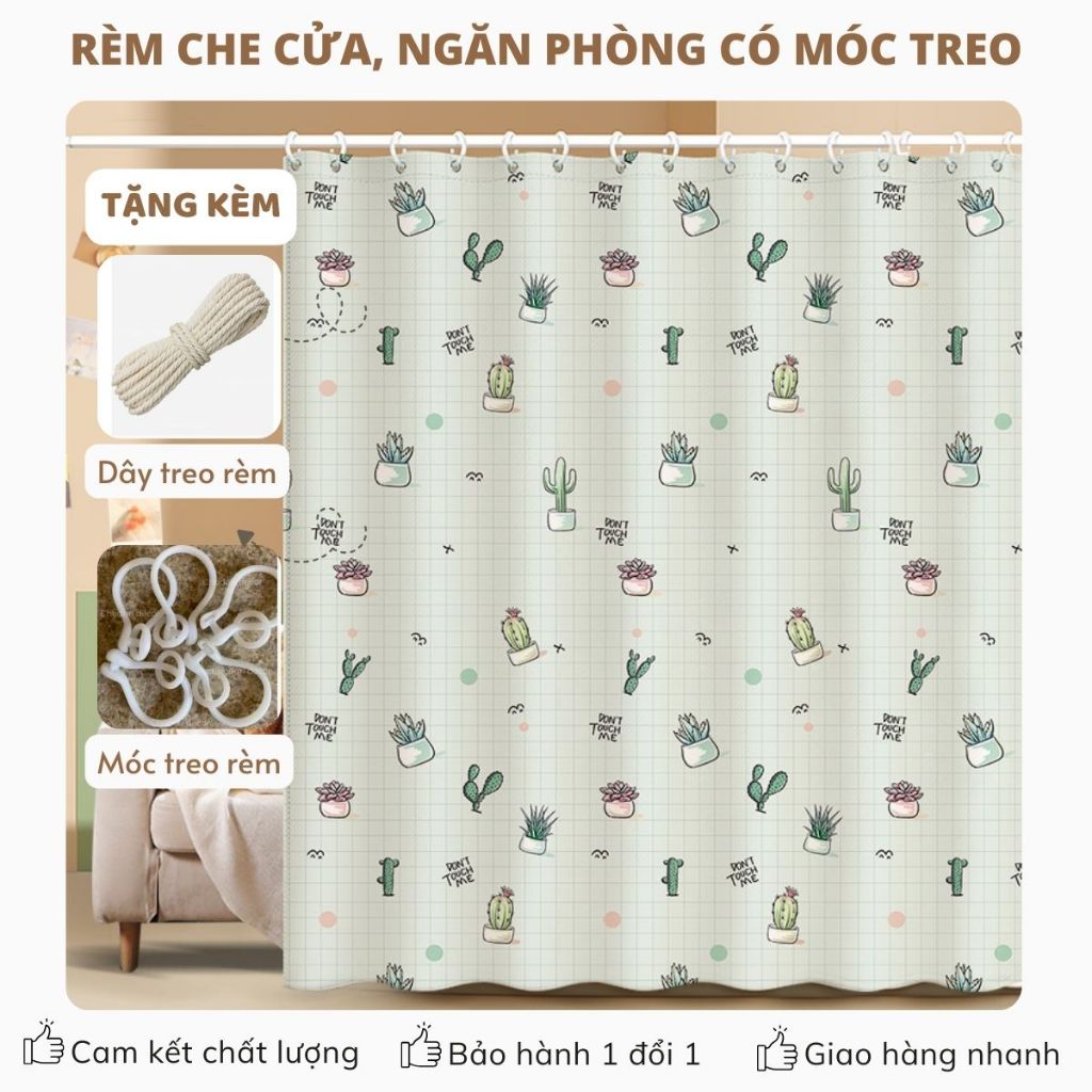 Rèm Rido Ngăn Phòng Ngủ Gác Trọ, Rèm Che Nắng Che Bụi Có Móc Treo, Giữ ...