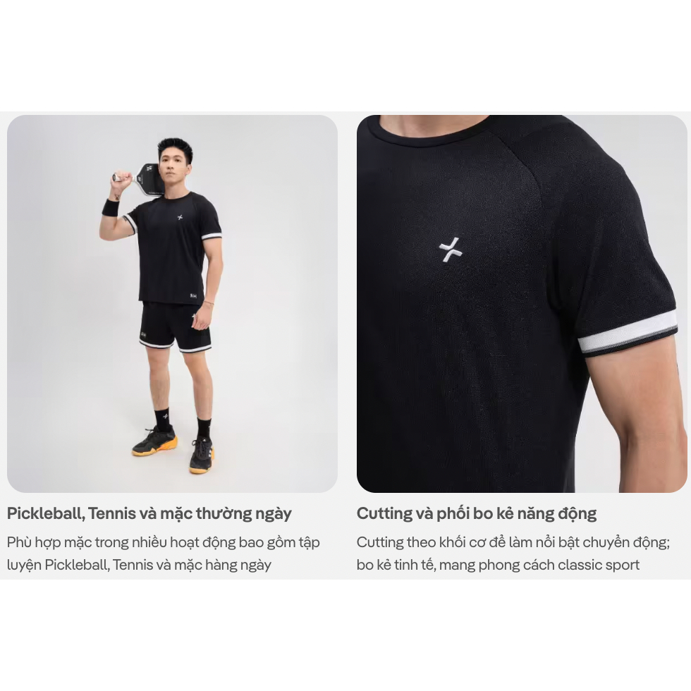 [TẶNG SRM OXY]Set thể thao nam Pickleball Áo và Quần Short Essentials, Nhanh khô, Thoáng khí Thấm hút tốt Coolmate
