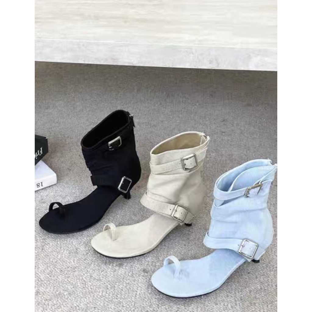 Boots cao gót hở mũi/xỏ ngón thời trang cá tính (5-7cm)