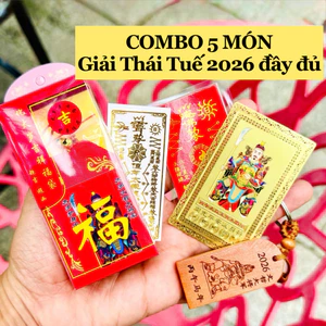 Bộ 5 MÓN Giải Thái Tuế 2026 TÝ SỬU MÃO NGỌ DẬU: Kim Bài Thái Tuế , Túi Thái Tuế , Thẻ Thái Tuế , Móc khóa