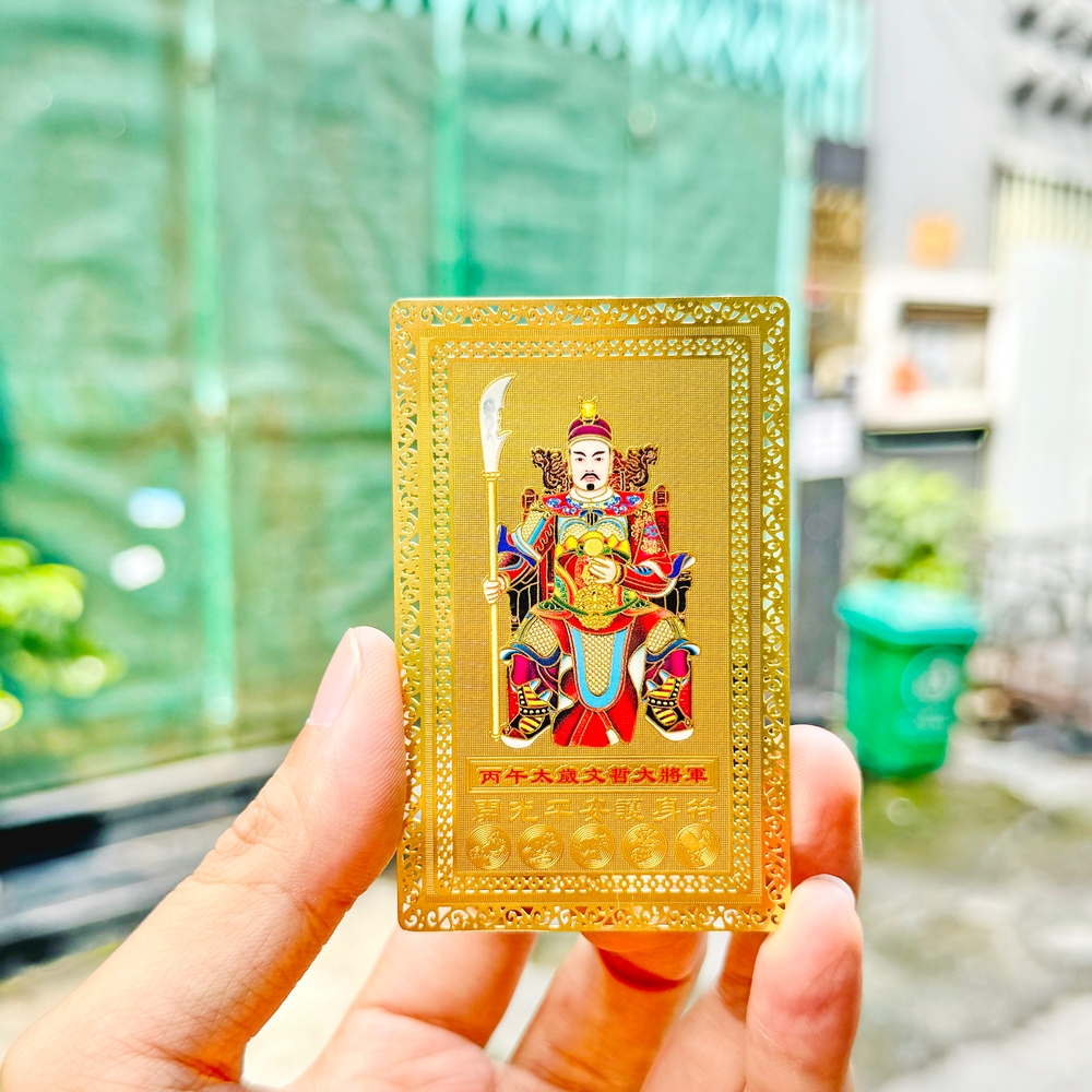 (Đã Thỉ.nh) Thẻ Kim Bài Thái Tuế 2026 Bỏ Bóp Ví Cho Người Tuổi: TÝ - SỬU - MÃO - NGỌ - DẬU [bằng kim loại]