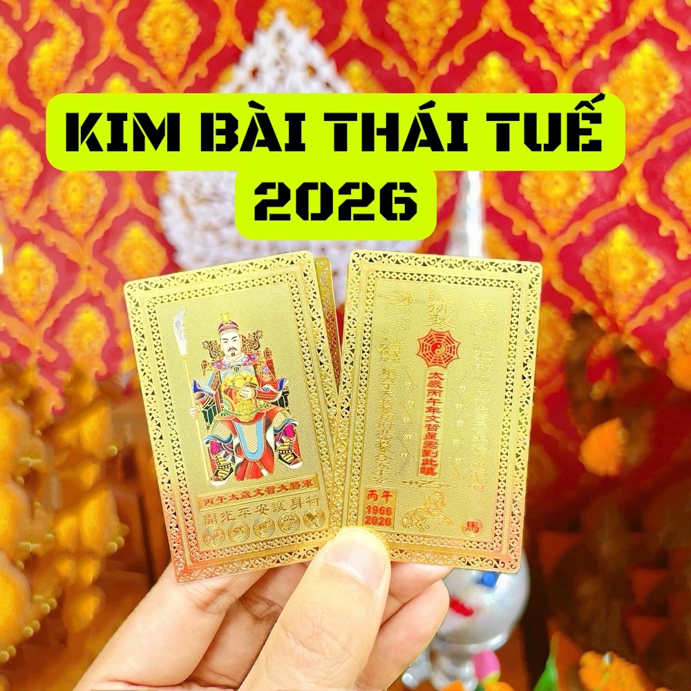 [ĐÃ KHAI QUANG RỒI] KIM BÀI THÁI TUẾ 2026 CHO 5 TUỔI: TÝ - SỬU - MÃO - NGỌ - DẬU [bằng kim loại]